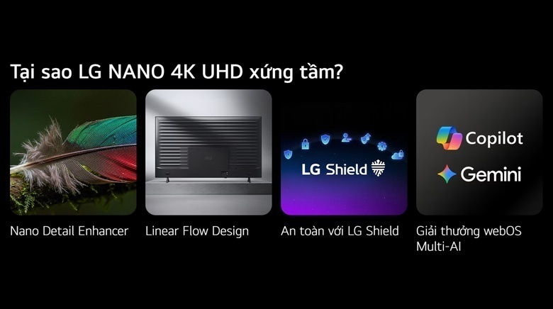 Tivi LG 85 inch 85NU855BPSA - LG NANO 4K UHD nâng tầm độ rõ nét và chi tiết như thế nào?
