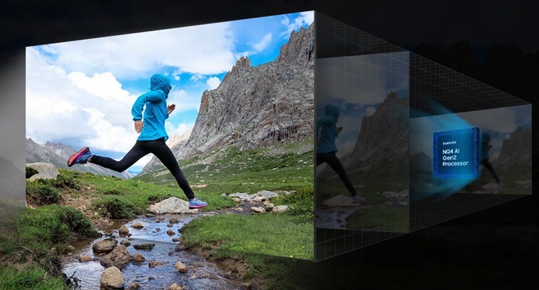 Tivi Samsung 65 inch OLED - Công nghệ nâng cấp hình ảnh 4K AI Upscaling