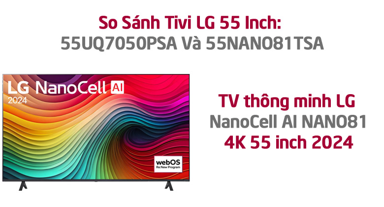 So Sánh Tivi LG 55 Inch: 55NANO81TSA