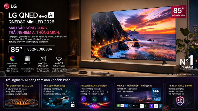 Tivi LG 85QNED80BSA có đáng mua năm 2026?