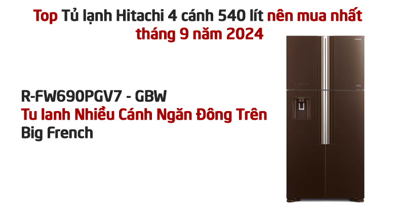 Tủ lạnh Hitachi 540 lít R-FW690PGV7X GBW