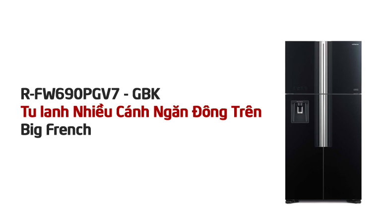 Tủ lạnh Hitachi Inverter 540 lít R-FW690PGV7 GBK