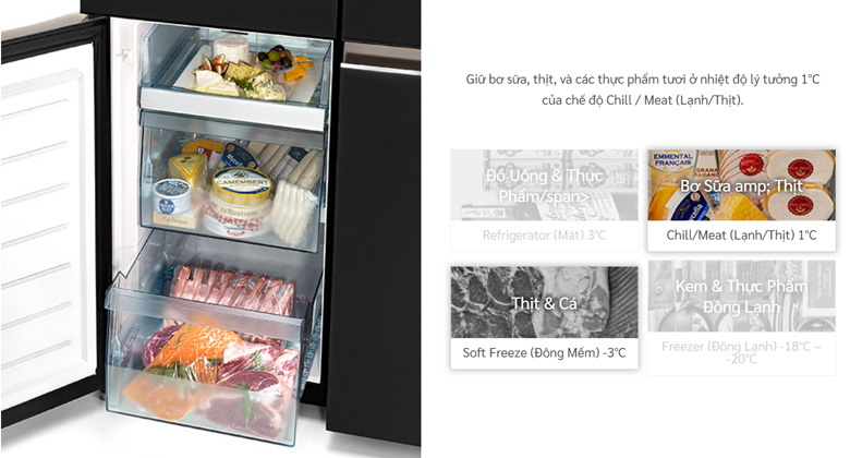 Tủ lạnh 4 cánh Hitachi - Ngăn chuyển đổi đa năng