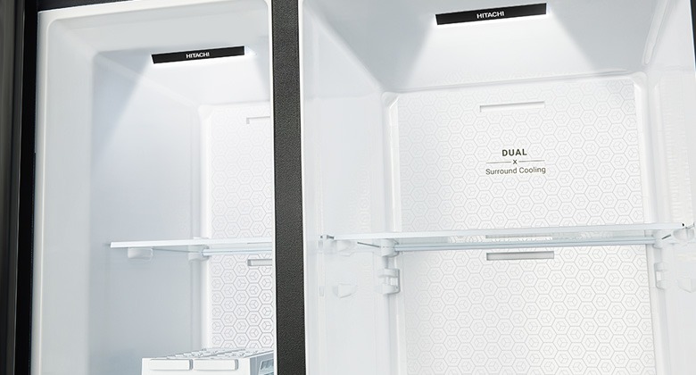Tủ lạnh side by side Hitachi - Hệ Thống Đèn LED Chiếu Sáng Cao Cấp