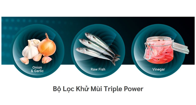 Tủ lạnh Hitachi Inverter HRSN9713ESMGWVN - Bộ Lọc Khử Mùi Triple Power Loại Bỏ Mùi Khó Chịu, Diệt Khuẩn Hiệu Quả