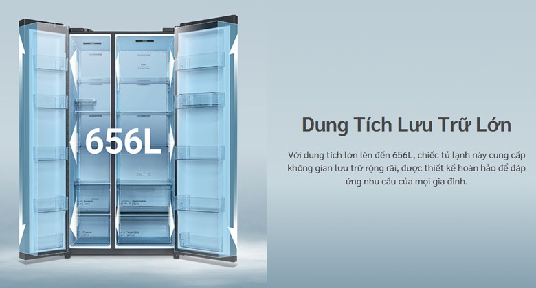 HRSN9713ESMGWVN - Dung Tích Lớn 656L Lưu Trữ Rộng Rãi Cho Cả Gia Đình