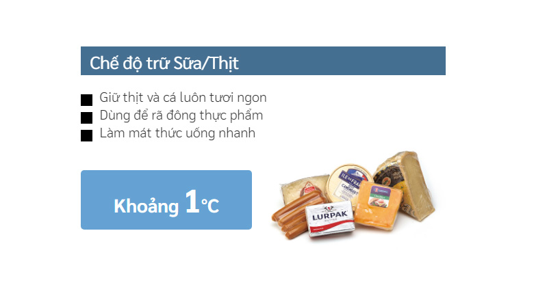 Hitachi FW690PGV7X GBK - Chế độ trữ Sữa/Thịt