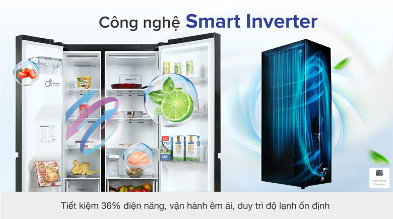 Tủ lạnh LG Inverter 635 lít GR-D257MC - Công nghệ tiết kiệm điện