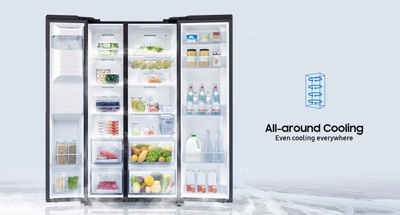 Tủ lạnh Samsung Inverter 635 lít Side By Side RS64R5301B4/SV - Công nghệ làm lạnh vòm All-around Cooling