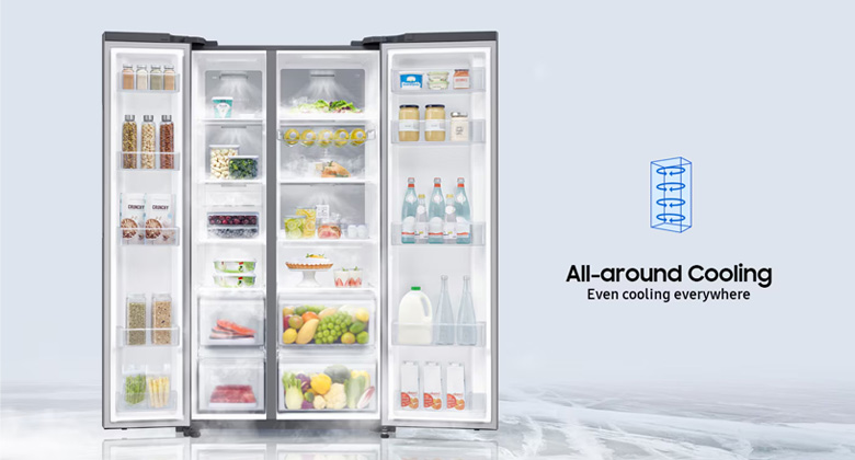 Tủ lạnh Samsung Inverter 655 lít Side By Side RS62R5001M9/SV - Công nghệ làm lạnh vòm All-around Cooling