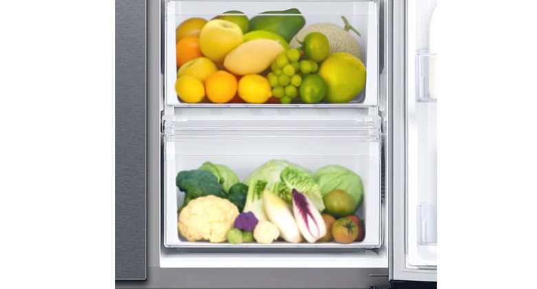 Tủ lạnh Samsung inverter - Mở rộng không gian dự trữ rau quả