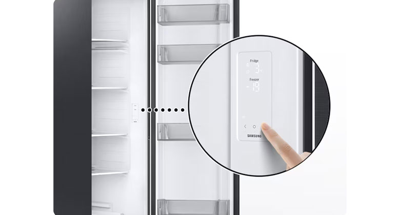 Tủ lạnh Samsung side by side - Bảng điều khiển đèn LED
