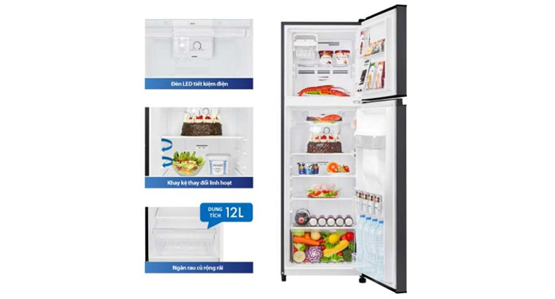 Tủ lạnh Toshiba - Khay kệ thay đổi linh hoạt và ngăn rau củ rộng rãi