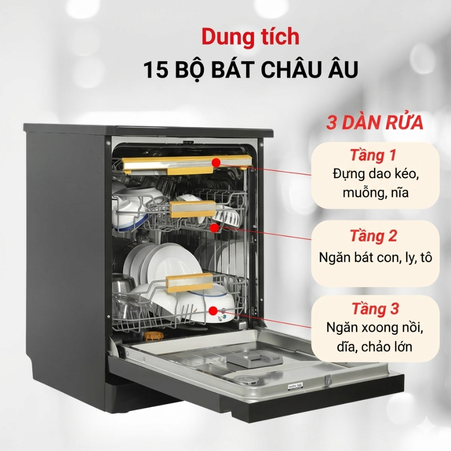 Máy rửa chén độc lập Comfee CDWEF1533GB-WU-VN (15 bộ)4