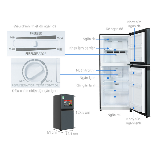 Tủ Lạnh Toshiba Inverter 180 lít GR-RT234WE-PMV(52)