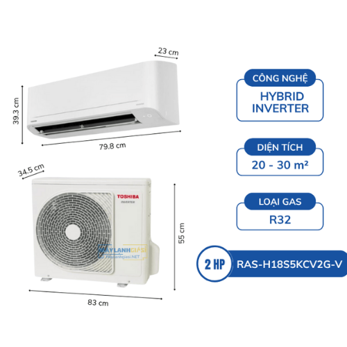 Máy Lạnh Toshiba Inverter 2HP RAS-H18S5KCV2G-V5