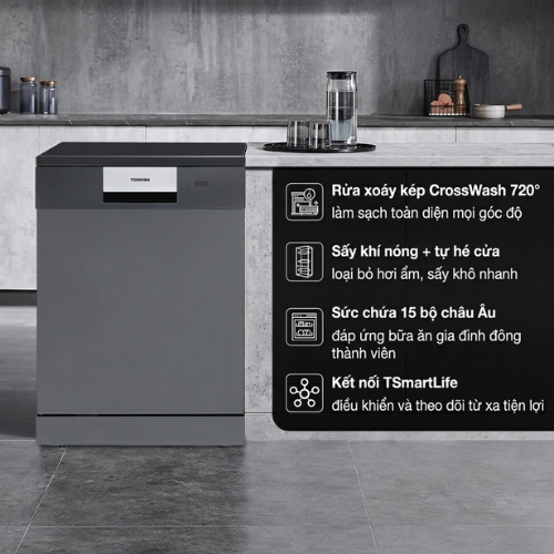 Máy Rửa Chén Độc Lập Toshiba DW-15F7(G)-VN1