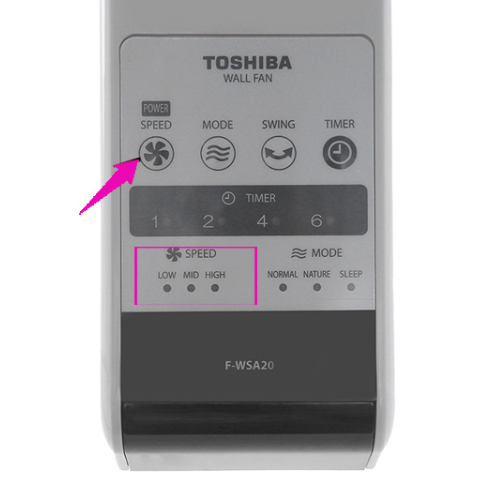Điều khiển quạt treo tường Toshiba F-WSA20 (Kèm pin)3