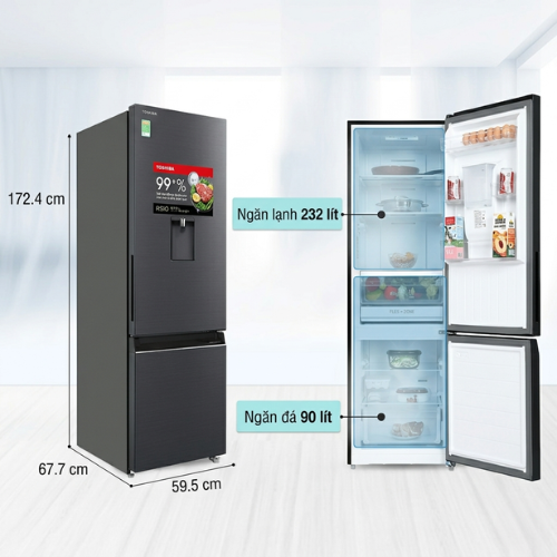 Tủ lạnh Toshiba Inverter 322 lít GR-RB405WE-PMV(06)-MG2