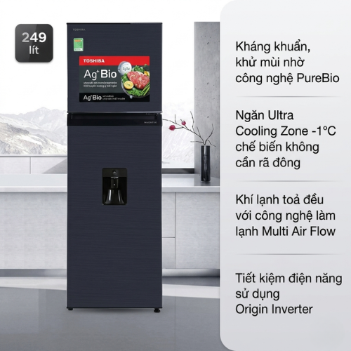 Tủ Lạnh Toshiba Inverter 249 Lít GR-RT325WE-PMV(06)-MG4