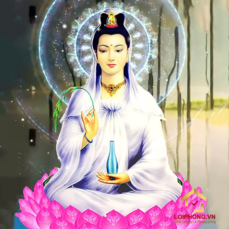 Phật Quan Thế Âm Bồ Tát tọa trên đài sen