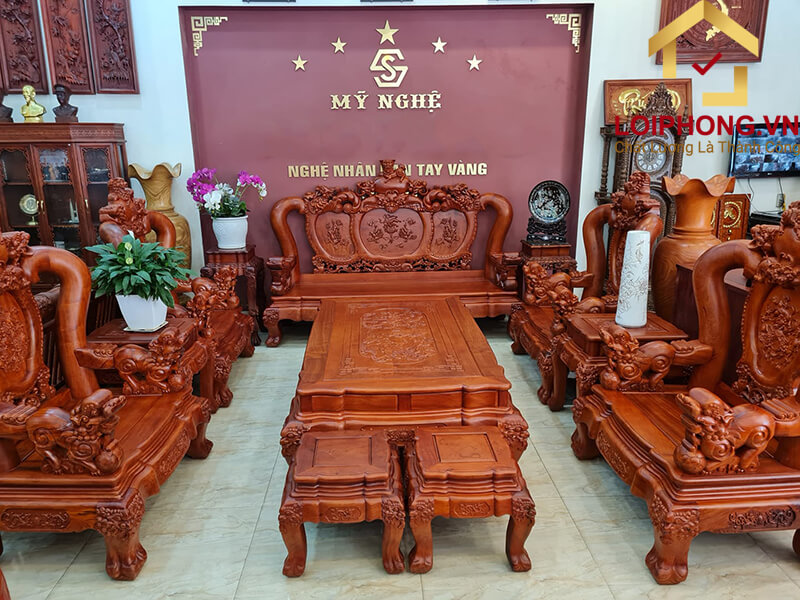 Mẫu bàn ghế gỗ phòng khách số 19