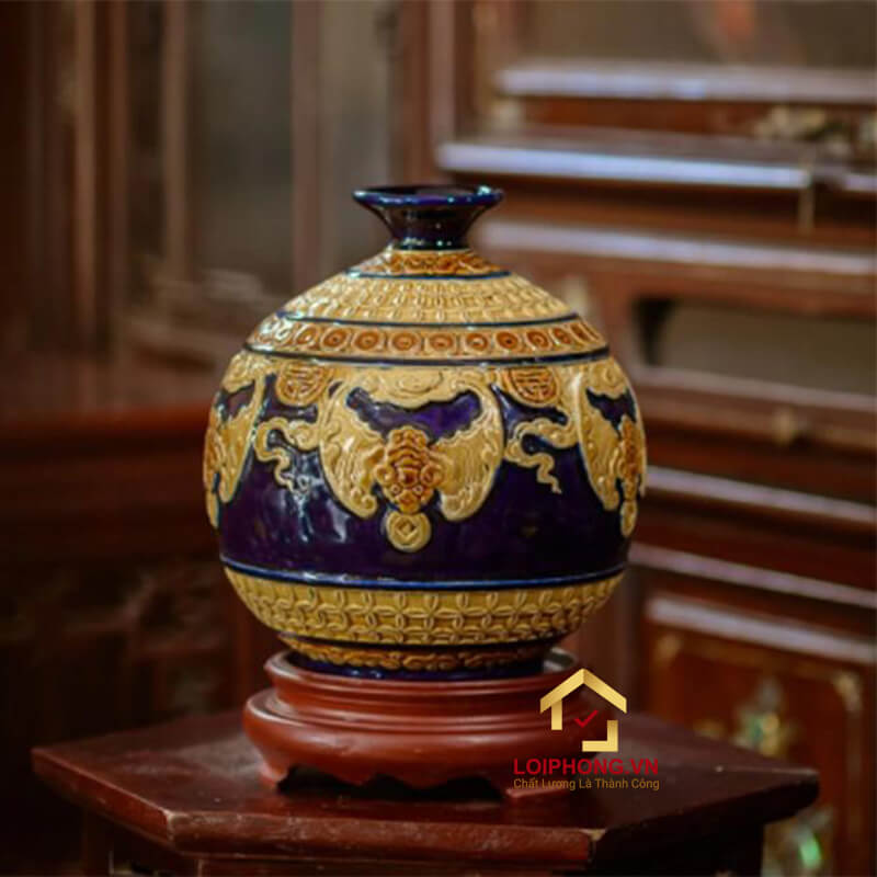 Bình hút tài lộc họa tiết “Ngũ Phúc Lâm Môn”