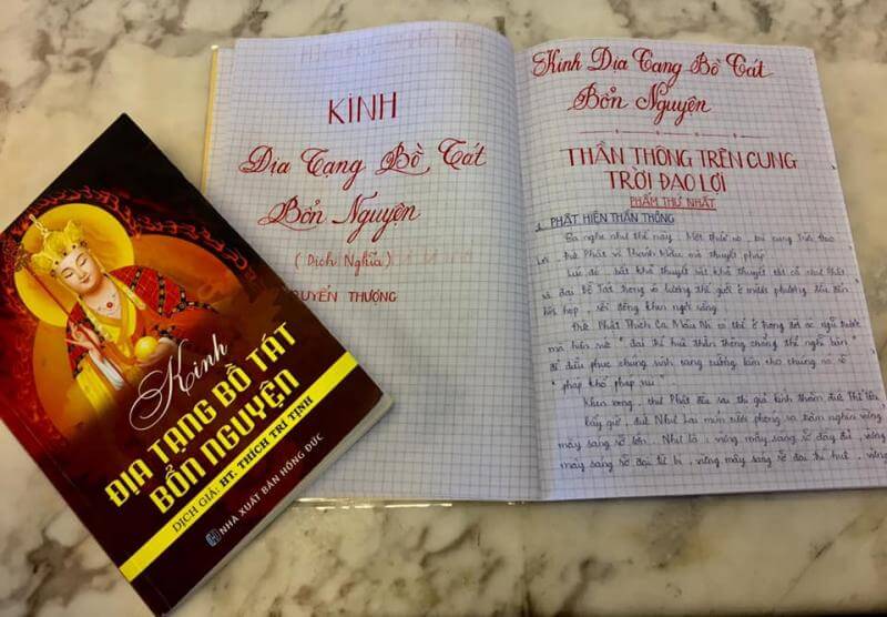 Hướng dẫn chép kinh Địa Tạng