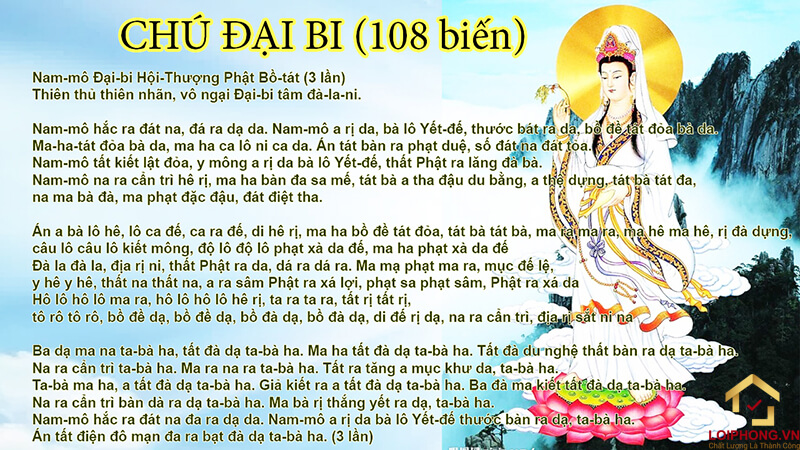Chú Đại Bi là một trong những bài kinh phật có sự linh ứng cao