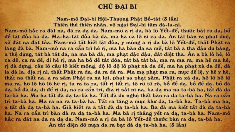 Nội dung của Chú Đại Bi