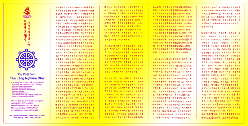 Nội dung chú Lăng Nghiêm tiếng Phạn