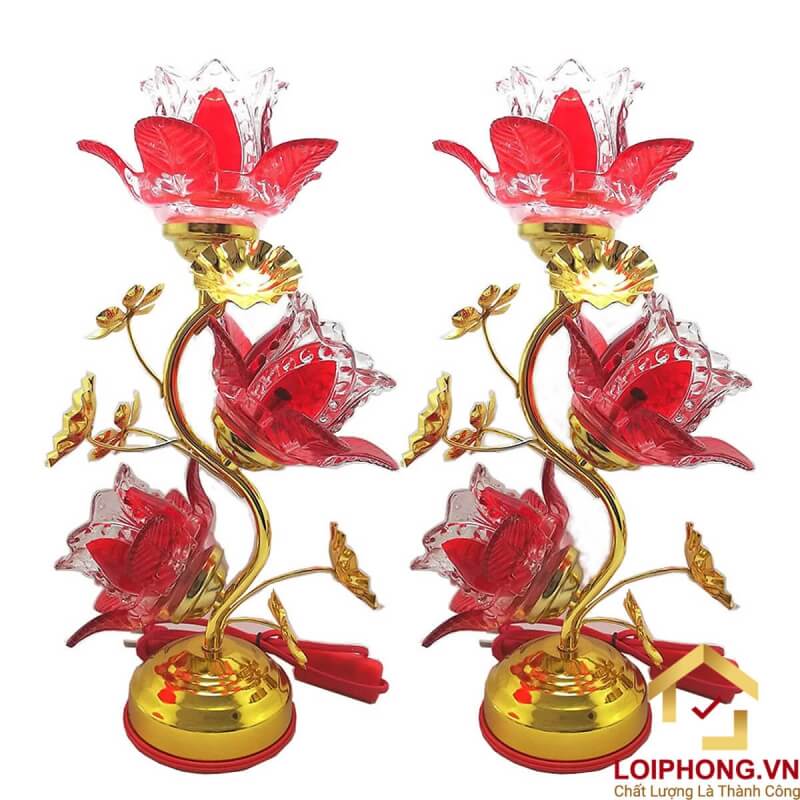 Mẫu đèn thờ hoa sen 3 bông số 3 tại Lôi Phong