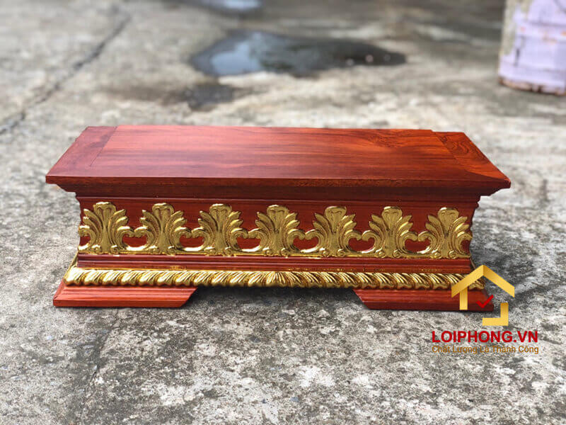 Đôn gỗ để tượng vuông chân cao cách điệu