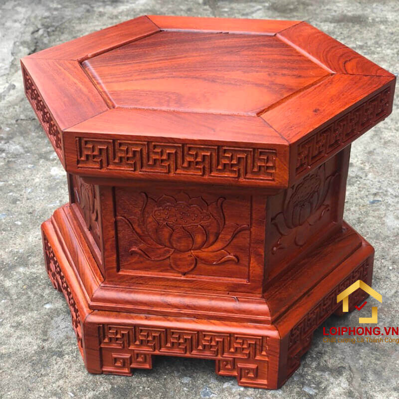 Đôn gỗ để tượng chân lùn cách điệu