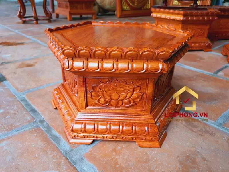 Đôn gỗ để tượng lục giác