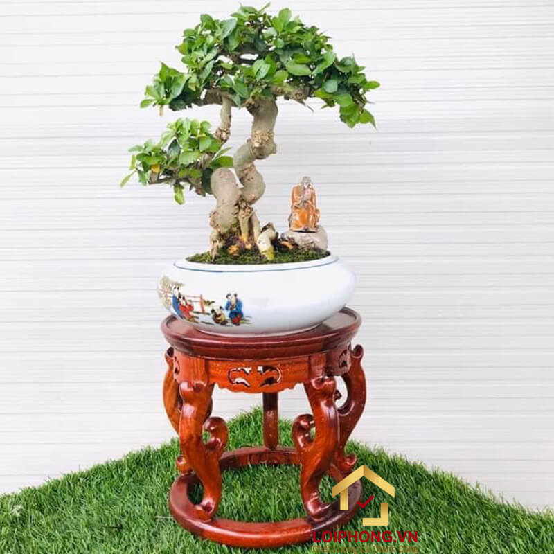 Đôn gỗ để chậu cây, bình hoa