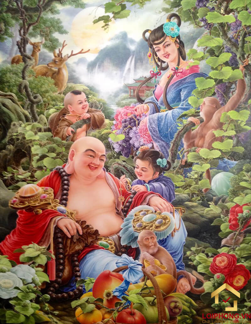 Hình ảnh Phật Di Lặc và em bé 02