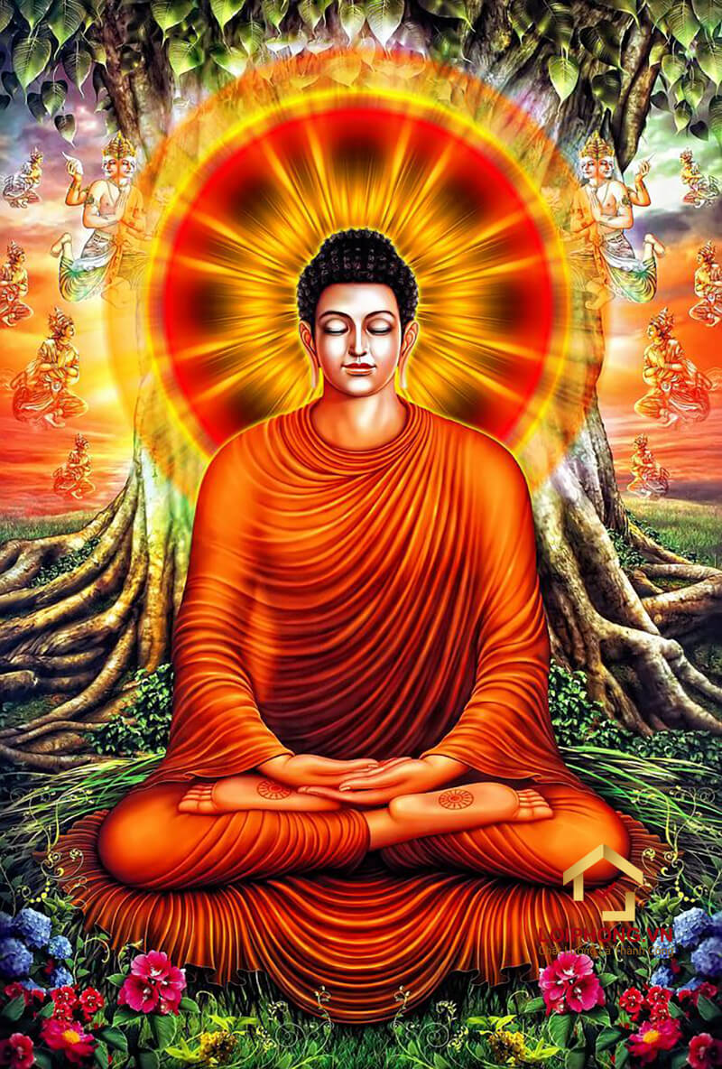 Hình ảnh Phật Thích Ca ngồi dưới gốc cây bồ đề 02