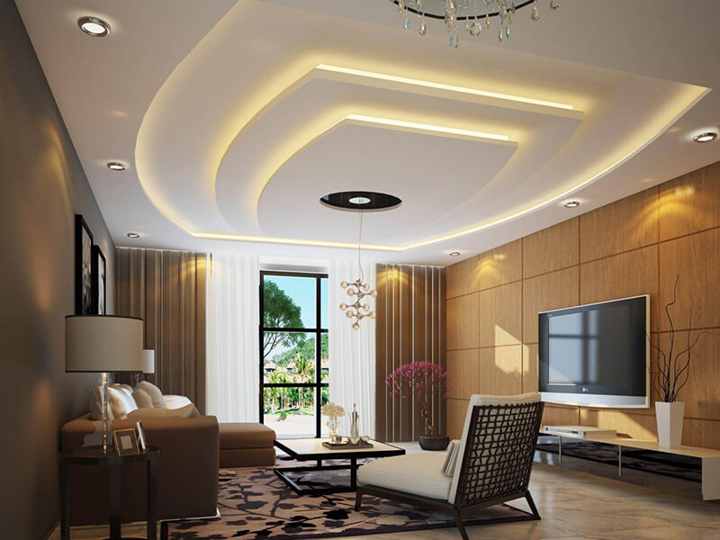 La phông thạch cao giúp cho việc tạo khối, cắt xén và uốn cong dễ dàng