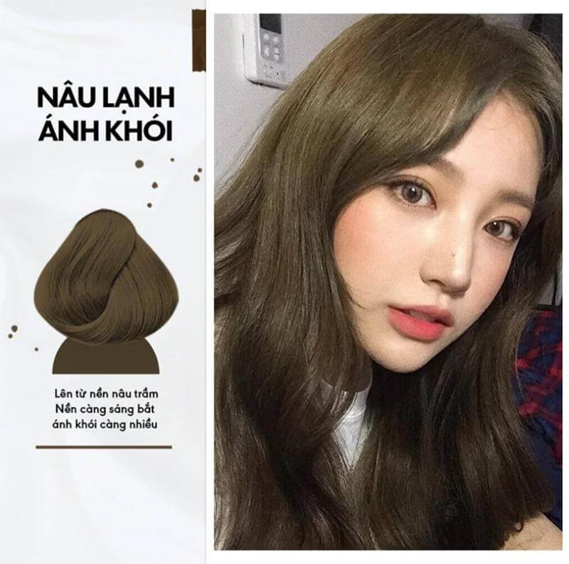 Tóc màu nâu lạnh ánh khói