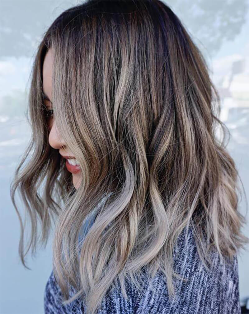 Tóc màu nâu lạnh Ombre