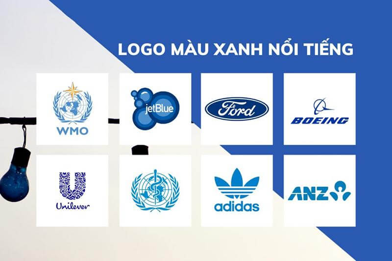 Logo màu xanh của các thương hiệu nổi tiếng