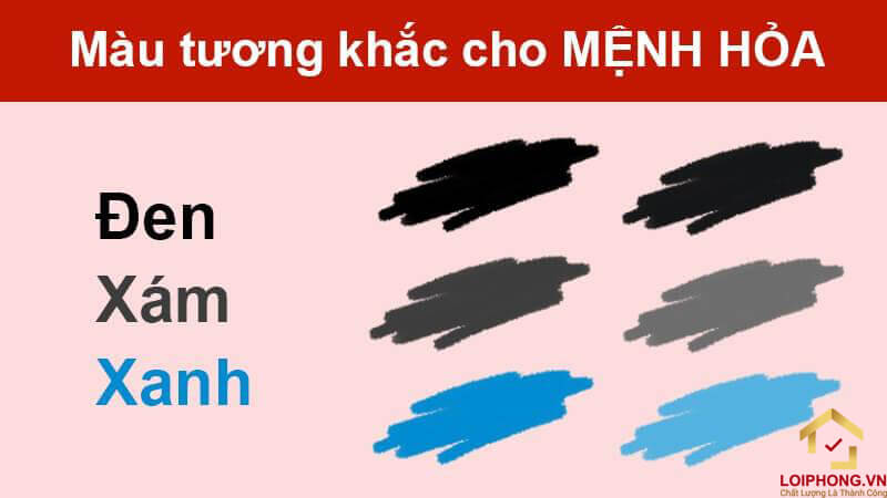 Mệnh Hỏa khắc màu gì?