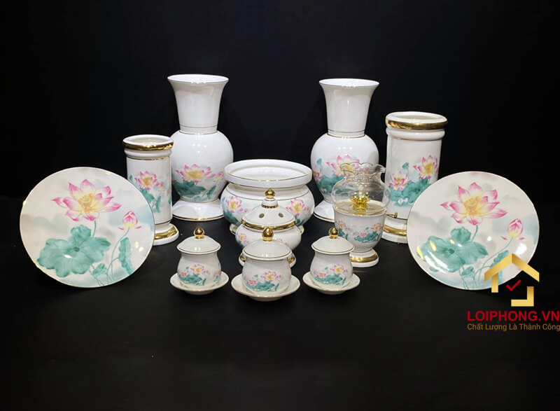 Bộ đồ thờ đầy đủ Bát Tràng