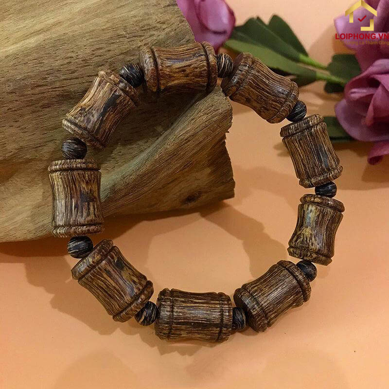 Vòng trầm hương đốt trúc cho nam