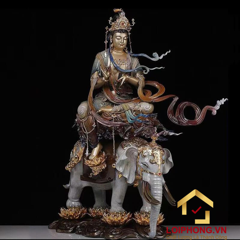 Hình tượng Phổ Hiền Bồ Tát cưỡi trên voi trắng 6 ngà