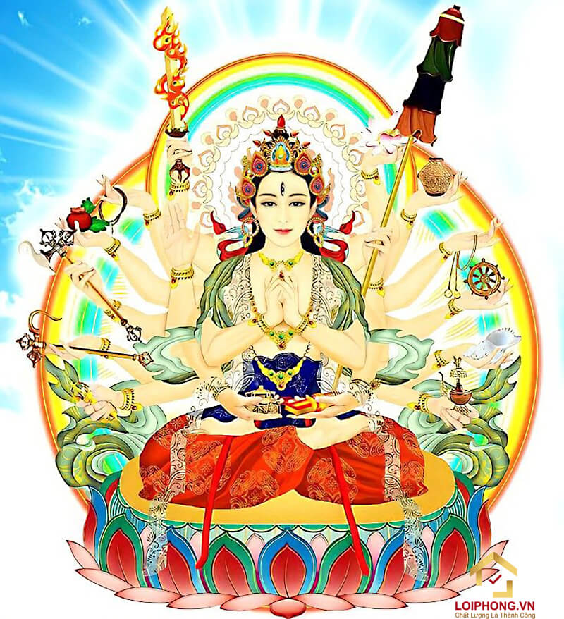 Tranh Phật Mẫu Chuẩn Đề đẹp số 04