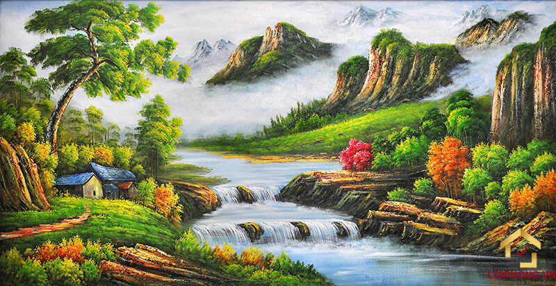 Bố cục tranh cân đối cùng với mảng màu sắc đa dạng phụ thuộc theo từng đề tài