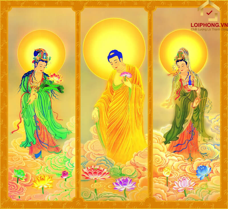 Tranh Tây Phương Tam Thánh mẫu 04
