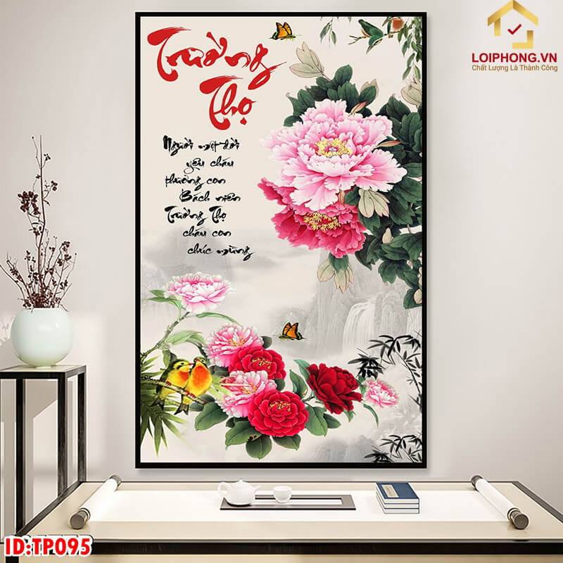 Tranh thư pháp chữ Thọ như lời chúc sức khỏe và trường thọ